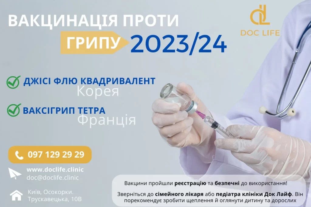 Вакцинація Проти Грипу 2023 Джісі Флю Квадривалент Ваксігрип Тетра Док Лайф Київ Сьогодні