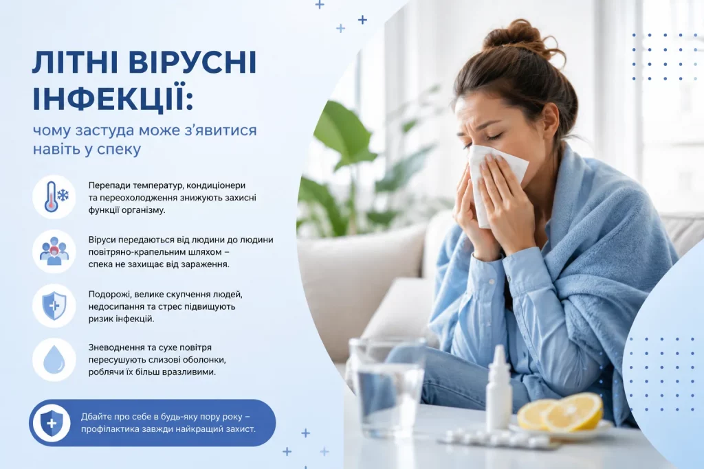 Літні вірусні інфекції: чому застуда може з’явитися навіть у спеку 12 1 Litni Virusni Infekcziyi