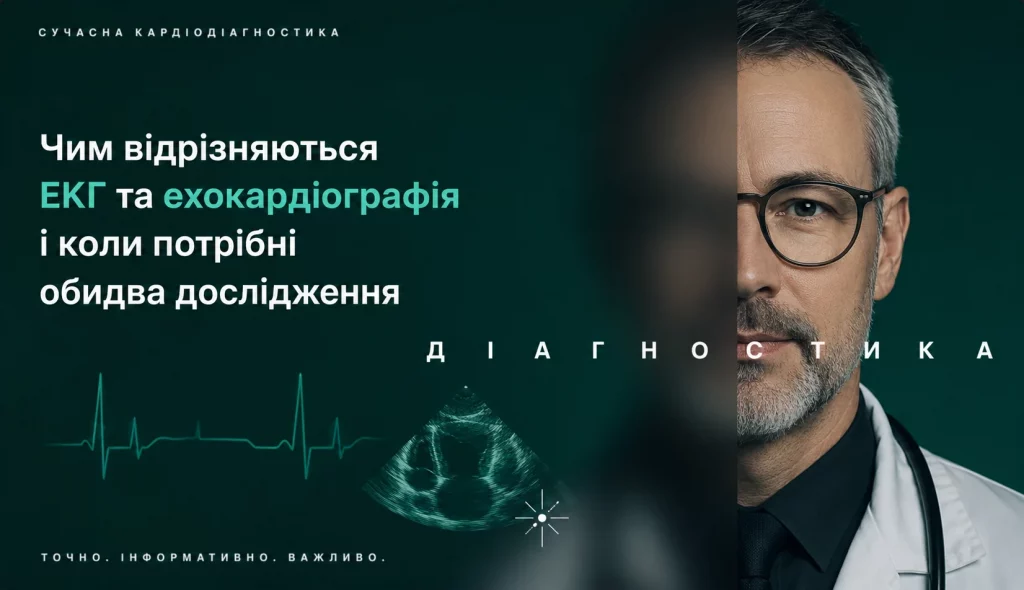 Чим відрізняються ЕКГ та ехокардіографія і коли потрібні обидва дослідження 15 4 Ekg Ta Ehokardiografiya