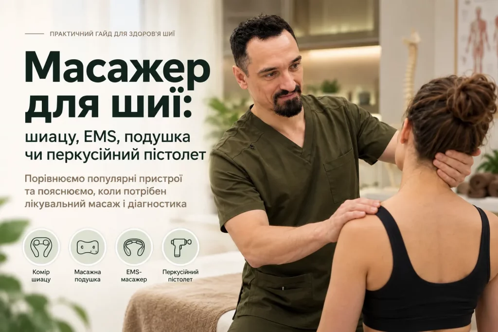 Масажер для шиї: коли допомагає і коли потрібна діагностика Масажер Для Шиї: Коли Допомагає І Коли Потрібна Діагностика